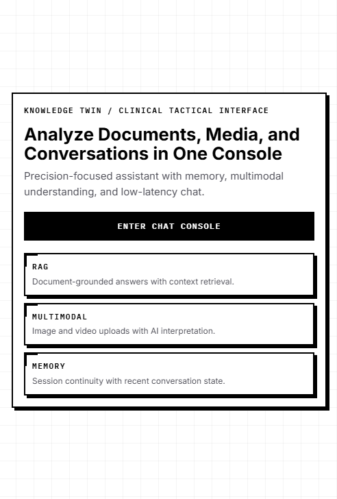 Knowledge Twin chat interface with a document question